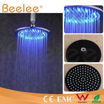 Cabezal de ducha autoajustable del LED cabeza de ducha redonda mate negra de la precipitación del cuarto de baño del cuarto de baño